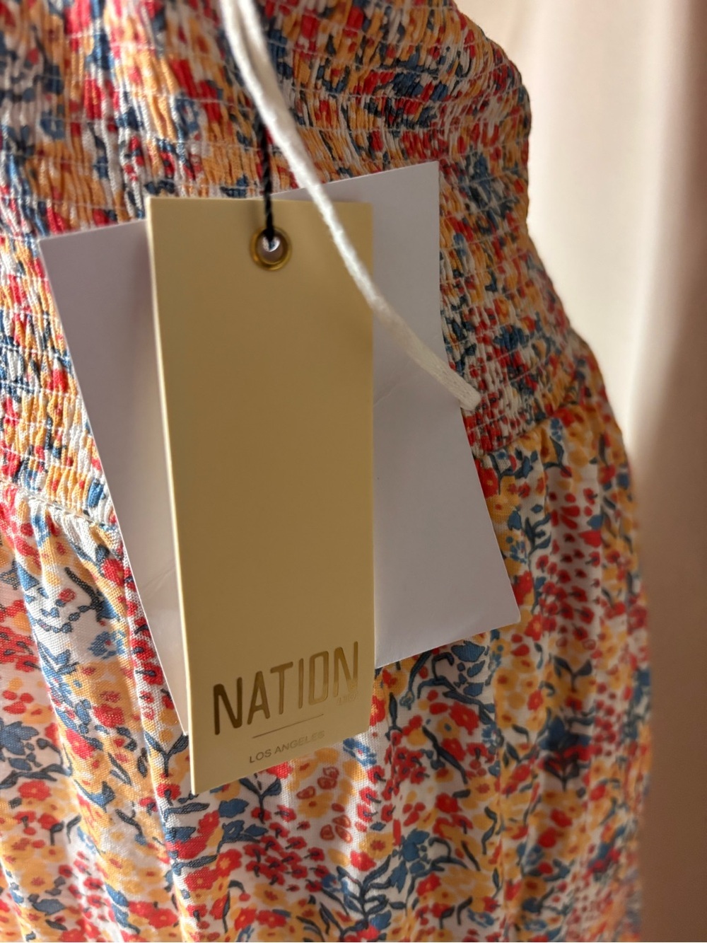 Nation LA Kira Smock Halter Floral Dress Size Medium NWT 100% Pima Cotton - Picture 11 of 11